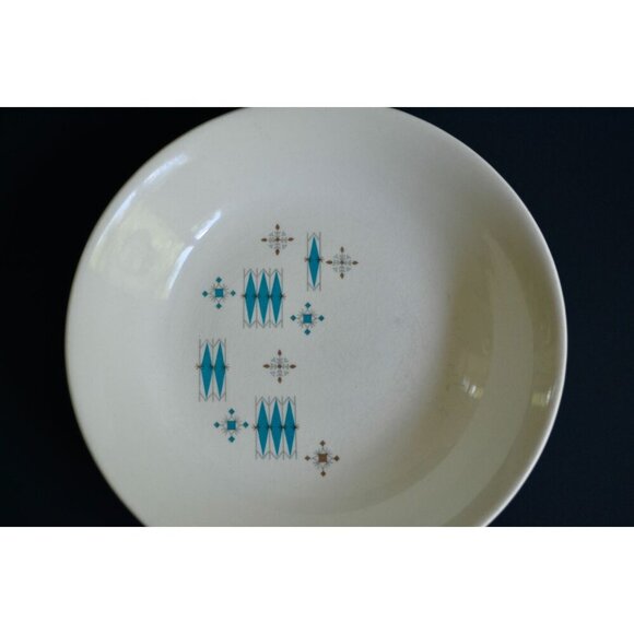 Mount Clemens Atomic Blue Diamonds Bowl 7 5/8" Diameter - Picture 2 of 5